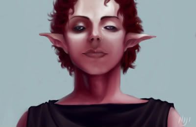 Imp bianco drago nero elfo digital painting