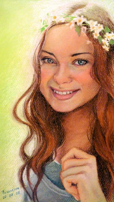 ritratto matite colorate pastelli ragazza volto