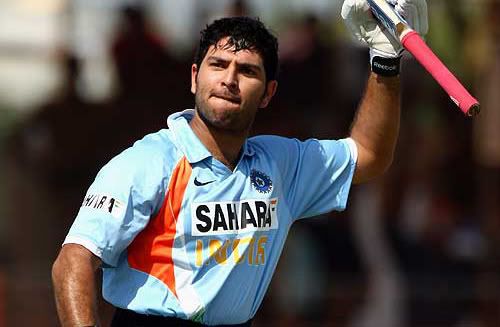 Yuvraj Singh celebrates a raucous 64-ball century Yuvraj Singh celebrates a raucous 64-ball century