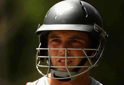 Daniel Flynn gears up for a hit at the nets