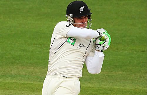 Brendon McCullum swivels and gives it a whack