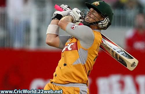 David Warner launches a huge six over midwicket