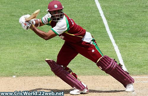 Shivnarine Chanderpaul guides one towards backward point