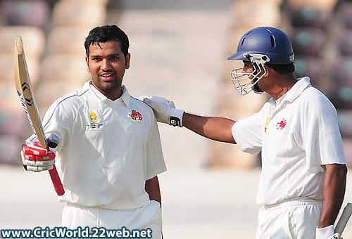 Rohit Sharma brings up his second century of the Ranji final