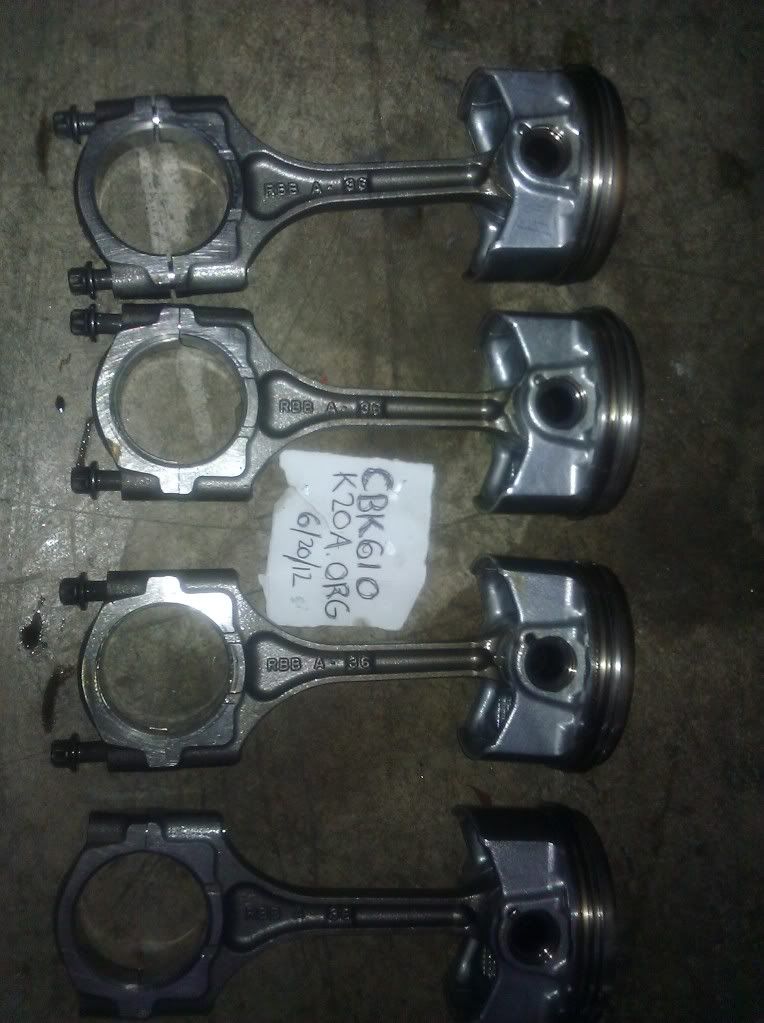 08 TSX Rods and Pistons. 115 shipped. Honda / Acura K20a K24a Engine