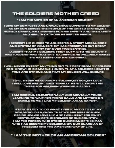 soldiers mother's creed
