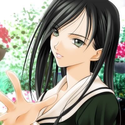 sachienormal_green_eyes.jpg Anime Girl With Black Hair and Green Eyes image by outofthebluerandomluv