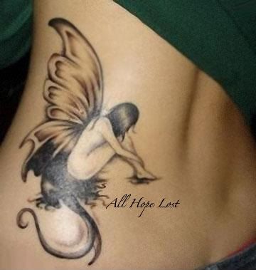 Sexy Fairy tattoo. Small fairy tattoo design. fairy wings tattoo. Angel