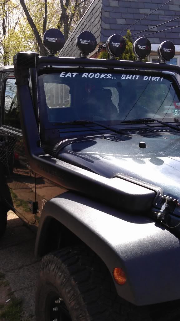 AEV snorkel with RR light bar install The top