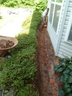 Digging for the French Drain, A real work out!