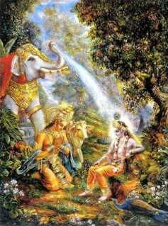 Indra prays to Krishna