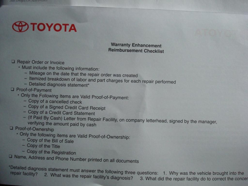Toyota warranty enhancement letter torque converter Toyota Nation Forum