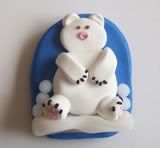 Lottery item (FFS):  Polar bear with snowballs magnet