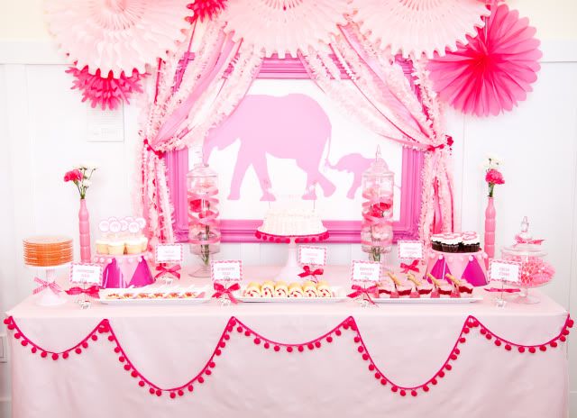 Pink Elephant Baby Shower full of ideas via Kara's Party Ideas KarasPartyIdeas.com THE place for ALL things PARTY!