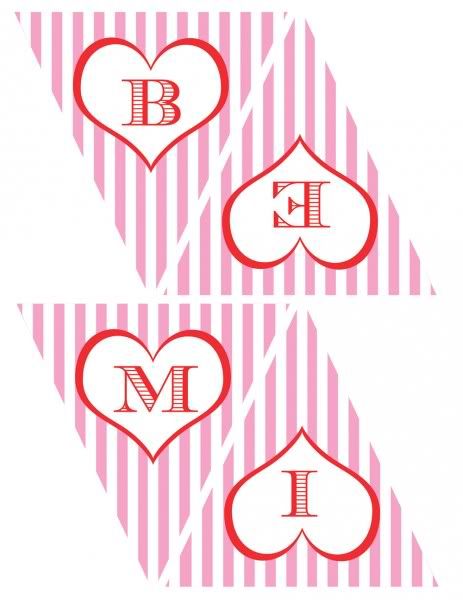 And this super cute valentine party 'Be Mine' banner here via Catch My Party 