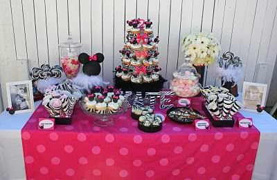 Zebra Birthday Cakes on Minnie Mouse Zebra Table 8 By Maismude61