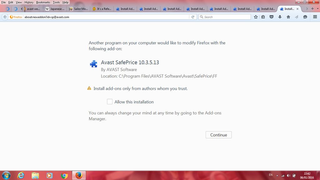 avast problems with firefox