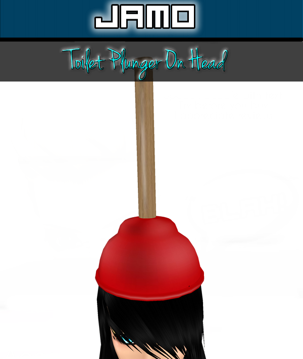 Very detailed red toilet plunger with a wooden handle