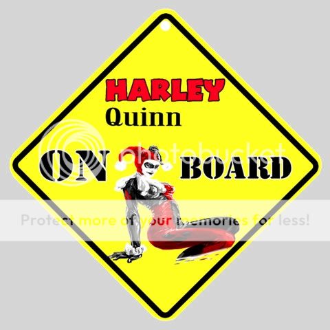 New* HOT HARLEY QUINN On Board Car Window Sign  