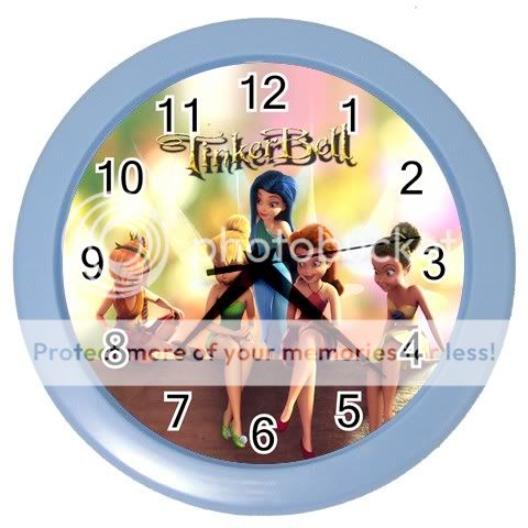 New Hot Tinkerbell and Friends Wall Clock Blue RARE