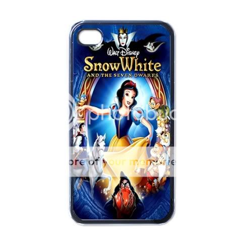 New* HOT SNOW WHITE and SEVEN DWARFS iPHONE 4 Black CASE  