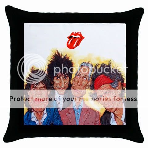 New* HOT THE ROLLING STONES Black Throw Pillow Case  