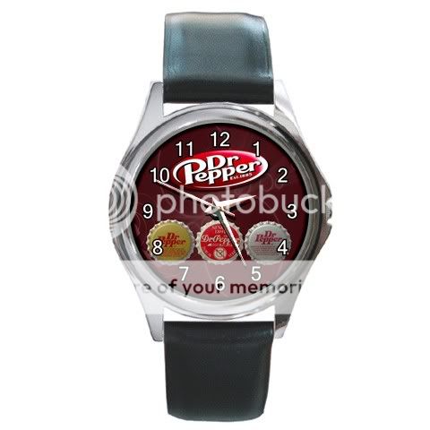 NEW* HOT 3 BOTTLE CAPS DR PEPPER Round Metal Watch  