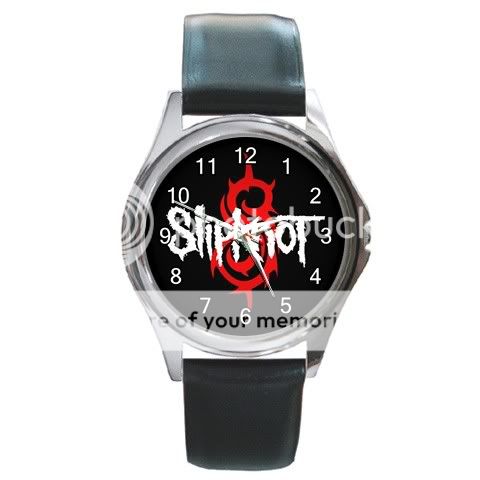 NEW* HOT SLIPKNOT Round Metal Watch Leather Band  