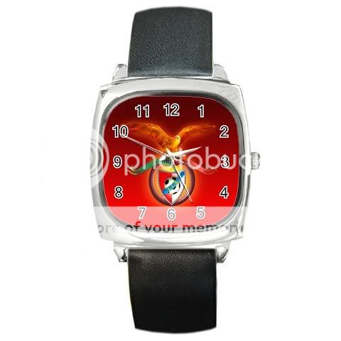 NEW* HOT BENFICA FC Square Metal Watch LeatherBand  