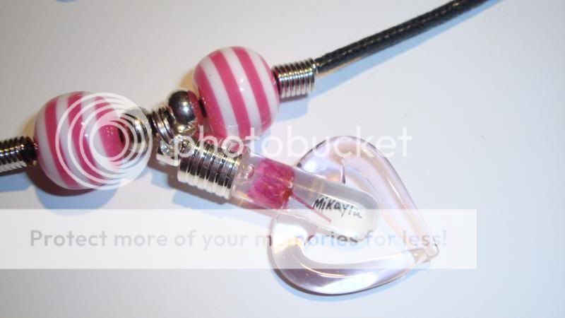 name on rice Valentine Sweetie VOILE NECKLACE ROSE vial  